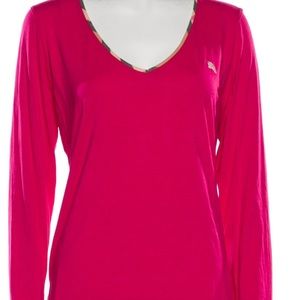Burberry Women’s Pink London V- Neck Long Sleeve Size XXL